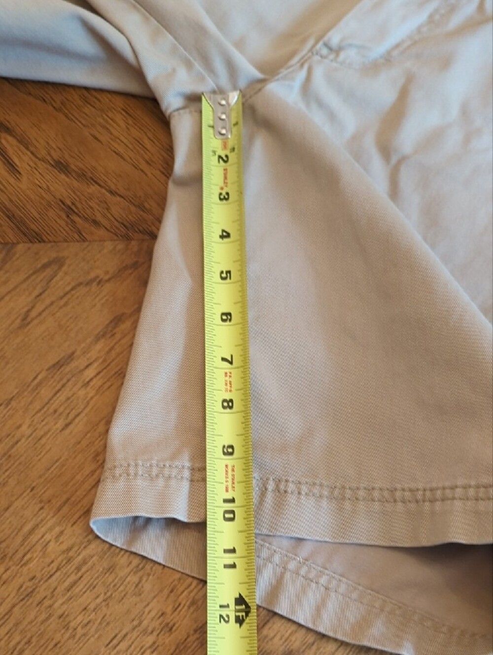 Izod Men's Khaki Flat-Front Chino Shorts - Picture 7 of 9